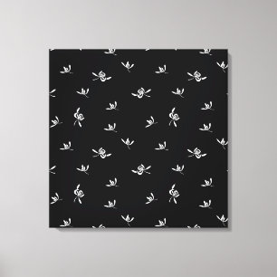 Vintage Nature Wind Black White Floral Canvas Print
