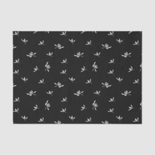 Vintage Nature Wind Black White Floral Tissue Paper