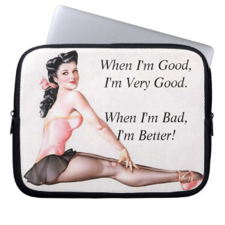 Vintage Naughty Ballerina Pin Up Girl Laptop Sleeve