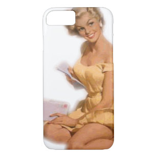Vintage Naughty Classie Blonde Pin Up Girl Case-Mate iPhone Case