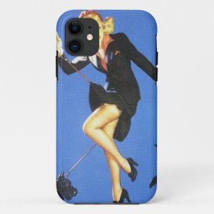 Vintage Naughty Lady-in-Black Pin Up Girl Case-Mate iPhone Case