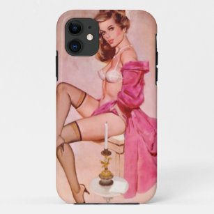 Vintage Naughty Mistress Pin Up Girl iPhone 11 Case
