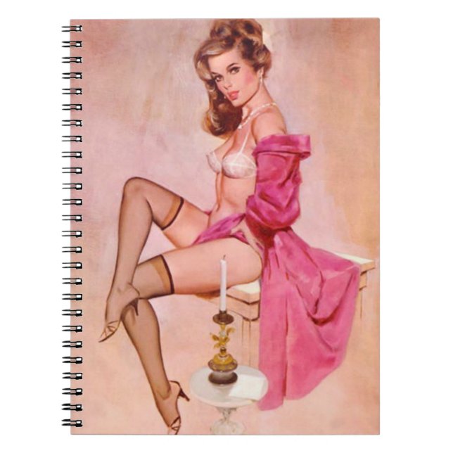 Vintage Naughty Mistress Pin Up Notebook (Front)