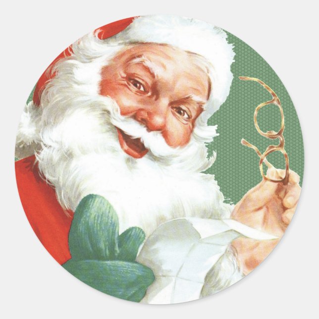 Vintage Naughty or Nice Santa Stickers - (Front)