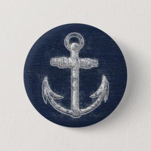 Vintage Nautical Anchor 6 Cm Round Badge