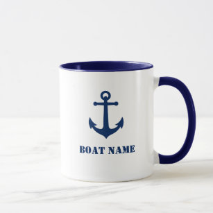 Vintage Nautical Anchor Add Boat Name Mug