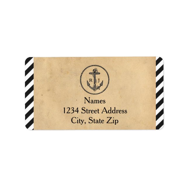 Vintage Nautical Anchor - Address Labels (Front)