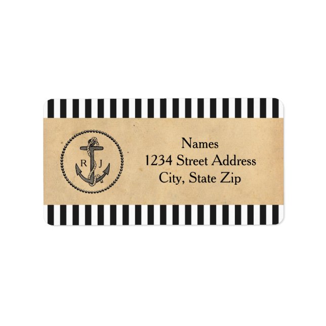 Vintage Nautical Anchor - Address Labels (Front)