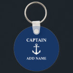 Vintage Nautical Anchor & Captain or Boat Name Key Ring<br><div class="desc">Vintage Nautical Anchor with Your Personalized Captain or Boat Name Keychain Bottle Opener.</div>