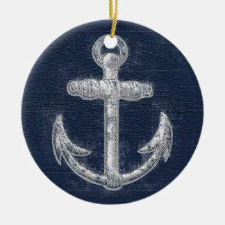 Vintage Nautical Anchor Ceramic Tree Decoration
