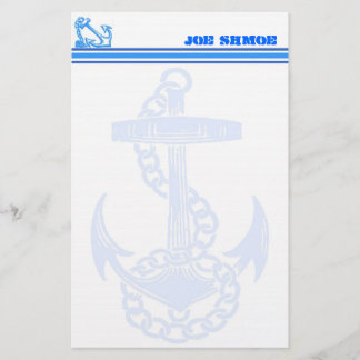 Vintage Nautical Anchor Customisable Stationery