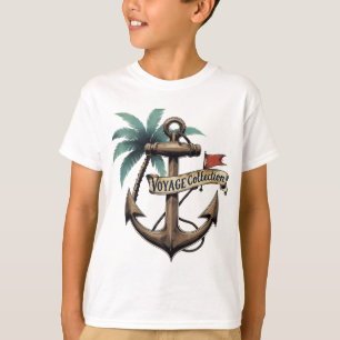Vintage Nautical Anchor & Palm Tree - Maritime T-Shirt