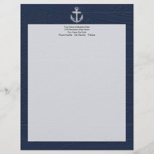 Vintage Nautical Anchor Personalized Letterhead