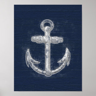 Vintage Nautical Anchor Poster