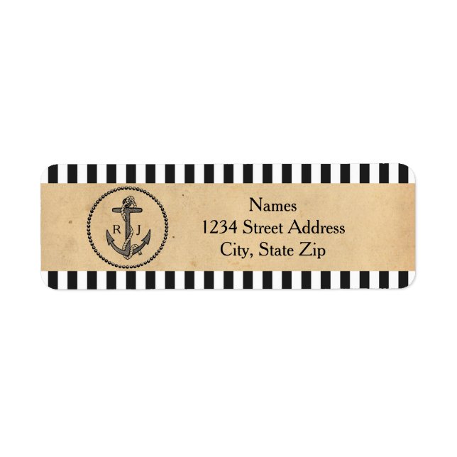 Vintage Nautical Anchor - Return Address Labels (Front)