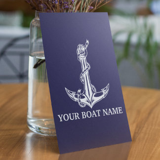 Vintage Nautical Anchor Rope Boat Name