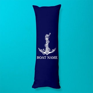 Vintage Nautical Anchor Rope Boat Name Body Cushion