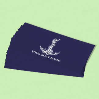 Vintage Nautical Anchor Rope Boat Name Discount Card