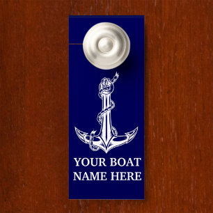 Vintage Nautical Anchor Rope Boat Name Door Hanger