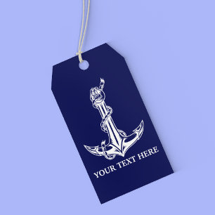 Vintage Nautical Anchor Rope Boat Name Gift Tags