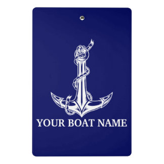 Vintage Nautical Anchor Rope Boat Name Mini Clipboard