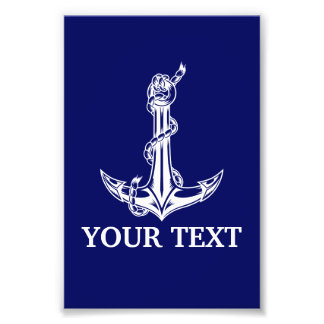 Vintage Nautical Anchor Rope Boat Name Photo Print