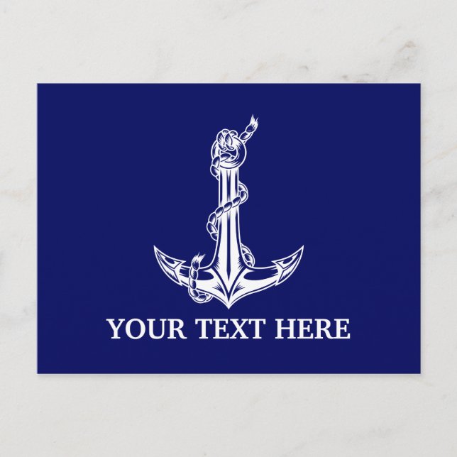 Vintage Nautical Anchor Rope Boat Name Postcard (Front)