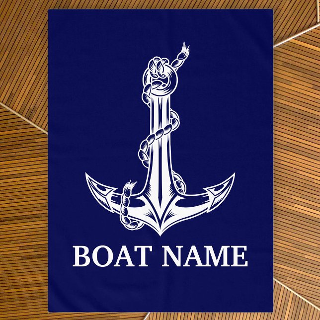 Vintage Nautical Anchor Rope Boat Name Tablecloth (Creator Uploaded)
