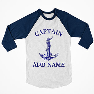Vintage Nautical Anchor Rope Captain Name T-Shirt