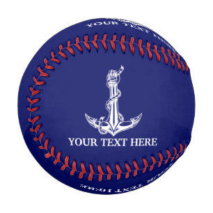 Vintage Nautical Anchor Rope Your Text Here Baseball