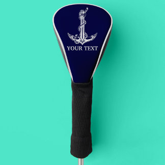 Vintage Nautical Anchor Rope Your Text Here Golf Head Cover