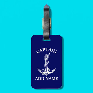 Vintage Nautical Anchor Rope Your Text Here Luggage Tag
