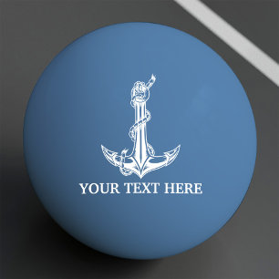 Vintage Nautical Anchor Rope Your Text Here Ping Pong Ball