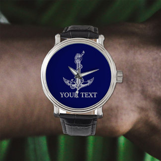 Vintage Nautical Anchor Rope Your Text Here Watch