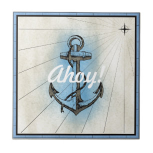 Vintage Nautical Anchor Tile