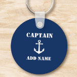 Vintage Nautical Anchor with Captain or Boat Name Key Ring<br><div class="desc">Vintage Nautical Anchor with Custom Captain or Boat Name keychain.</div>