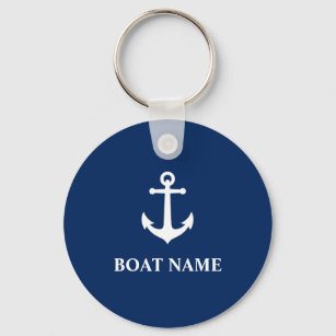 Vintage Nautical Anchor with Your Boat Name Key Ring