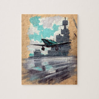 Vintage Nautical Aviation Art Jigsaw Puzzle