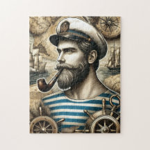 Vintage Nautical Captain Puzzle