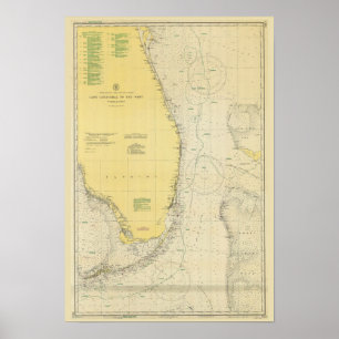 Vintage Nautical Chart Map of Florida