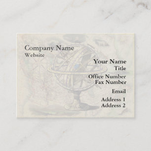 Vintage Nautical Compass and Map Business Card