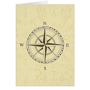 Vintage Nautical Compass Rose Ivory
