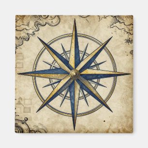 Vintage Nautical Compass Rose Magnet