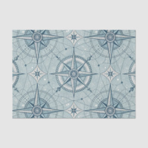 Vintage Nautical Compass Rose Pattern Tissue Paper