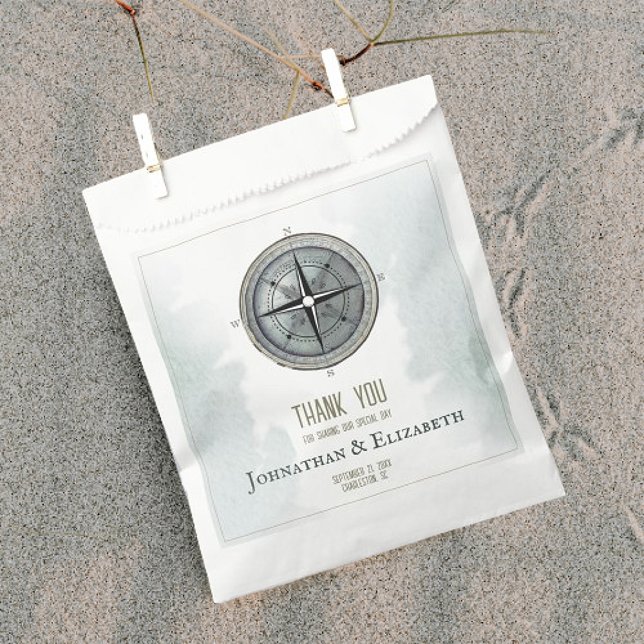 Vintage Nautical Compass Wedding Favour Bags (Vintage Nautical Compass Wedding Favor Bag)