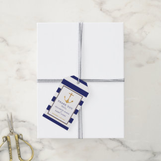 Vintage Nautical Gold Anchor, Navy & Gold Wedding Gift Tags
