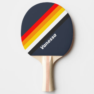 Vintage Nautical Harbor Striped with Name Ping Pong Paddle