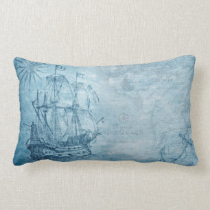 Vintage Nautical Inspired Throw Pillow