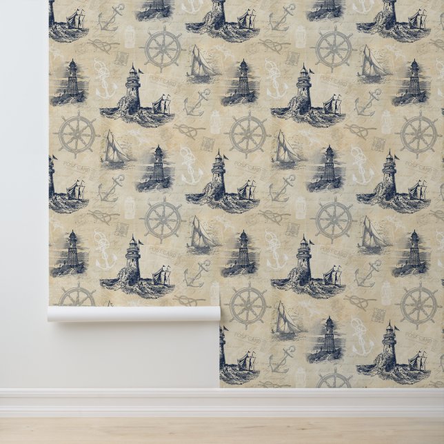 Vintage Nautical Lighthouses Wallpaper (Application)