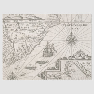 Vintage Nautical Map  Tissue Paper